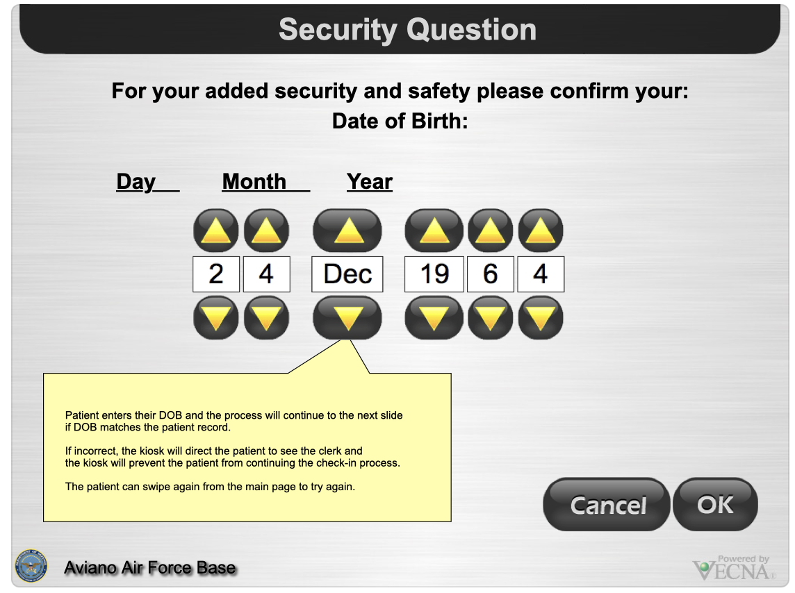 Old date-of-birth interface with six separate arrow controls for day, month, and year